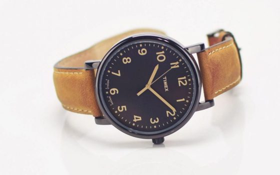 Men's Leather Strap Watch